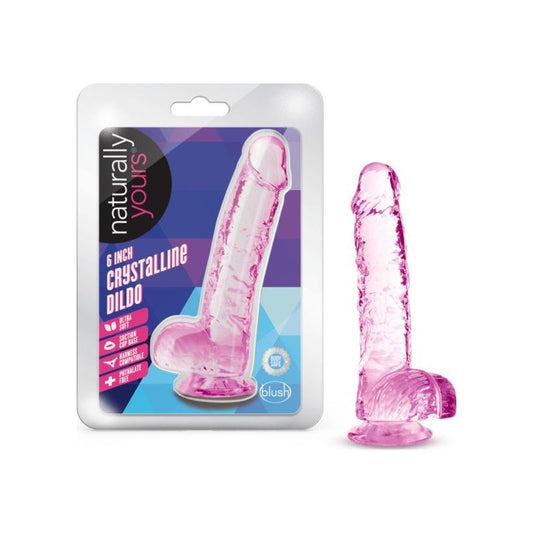 Naturally Yours 6" Crystaline Dildo Rose Pink