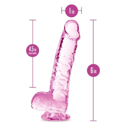 Naturally Yours 6" Crystaline Dildo Rose Pink