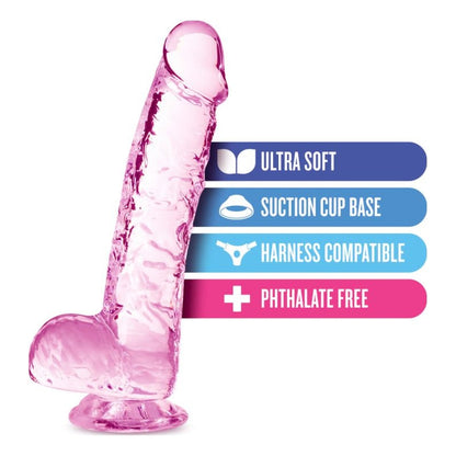 Naturally Yours 6" Crystaline Dildo Rose Pink