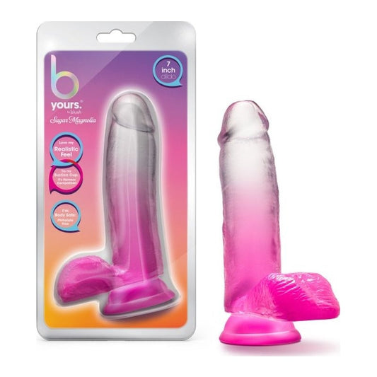 B Yours Sugar Magnolia 7in Dildo Fuchsia Fuchsia