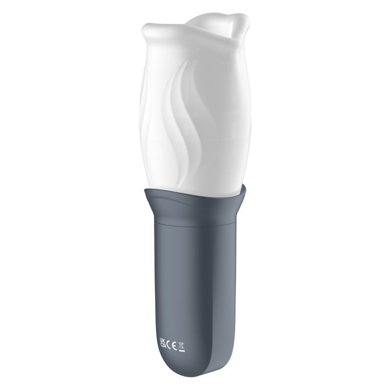 Side view of the First Class rotating cup and black handle