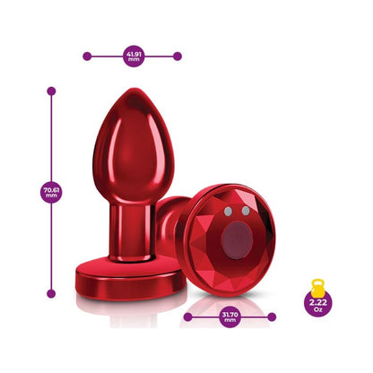 Cheeky Charms Small Vibrating Butt Plug Red