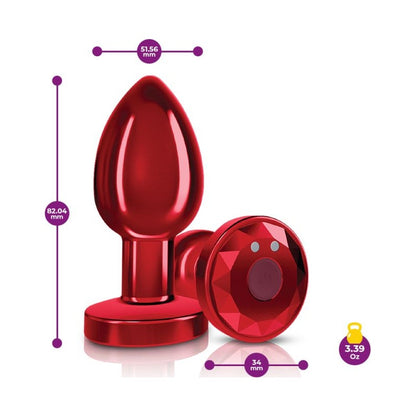 Cheeky Charms Medium Vibrating Butt Plug Red