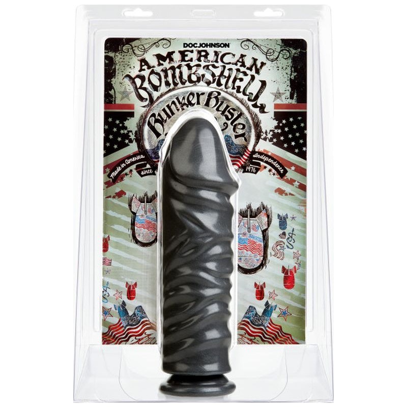 Bunker Buster 10.7in Anal Dildo Gun Metal Gun Metal