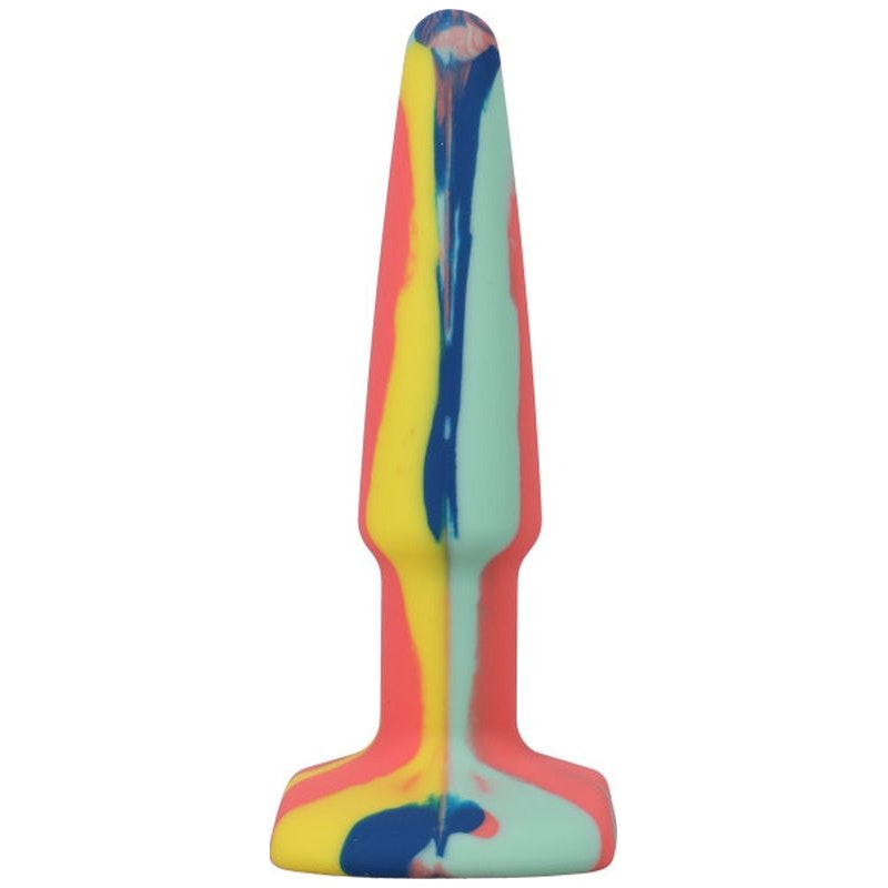 Groovy Silicone Butt Plug 4 inches Mixed Sunrise