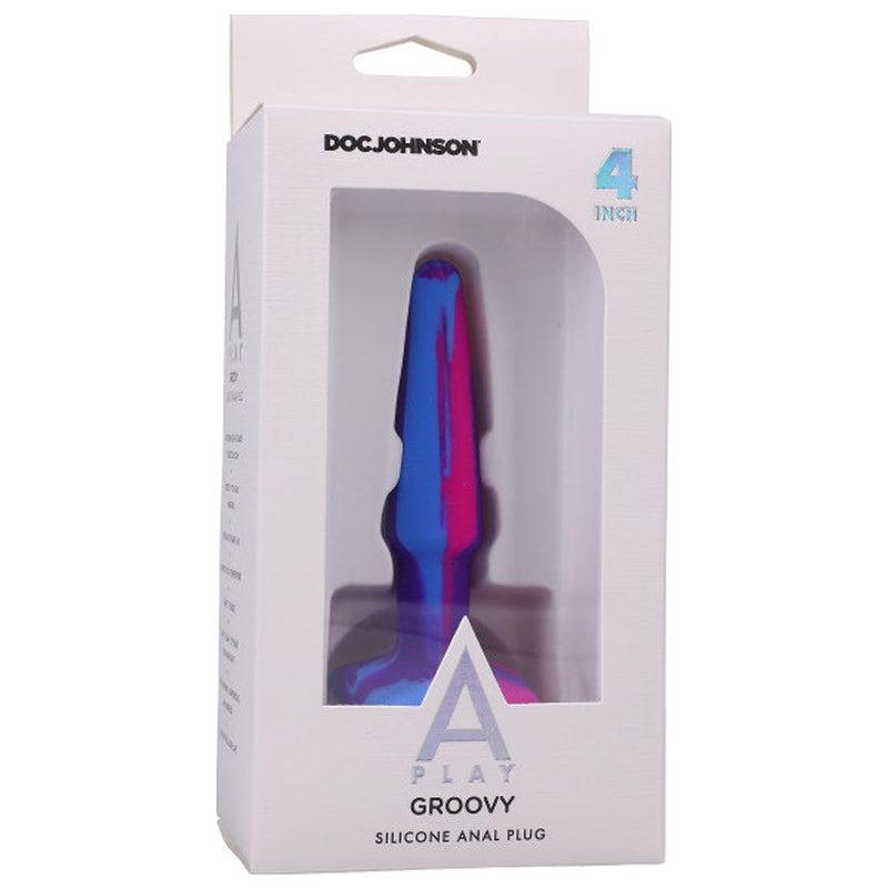 Groovy Silicone Butt Plug 4 inches Mixed Berry