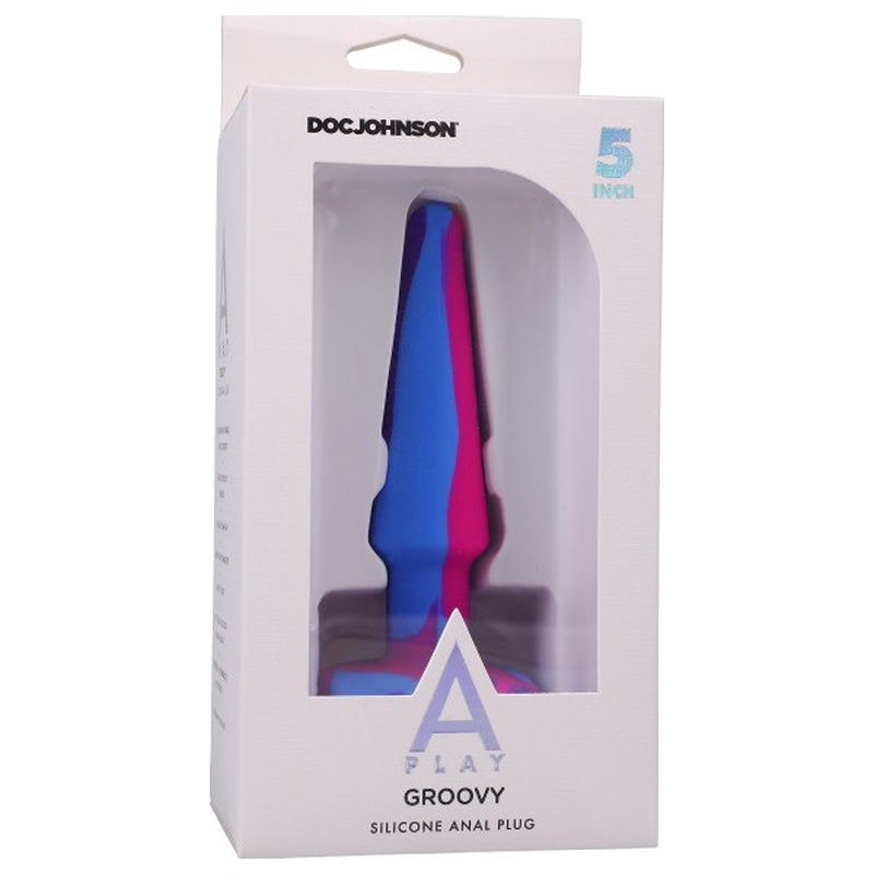 Groovy Silicone Butt Plug 5 inches Mixed Berry