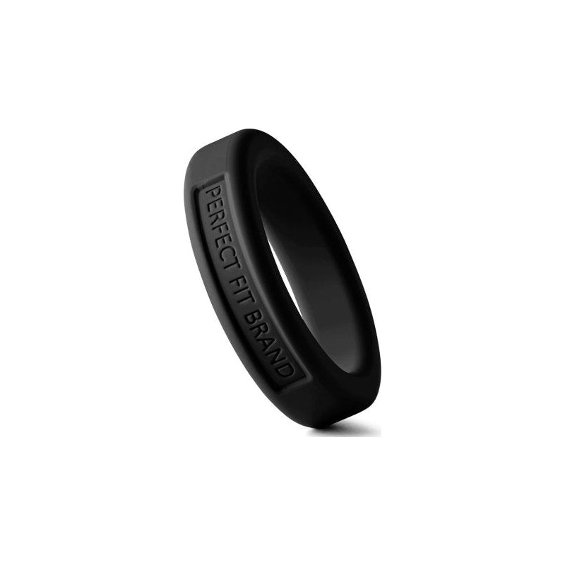 Classic Silicone Medium Stretch Penis Ring 36mm Black Black