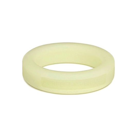 Classic Silicone Medium Stretch Penis Ring 36mm Glow In The Dark White