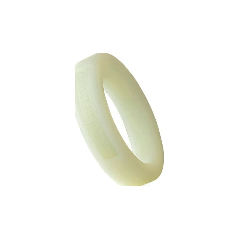 Classic Silicone Medium Stretch Penis Ring 36mm Glow In The Dark White