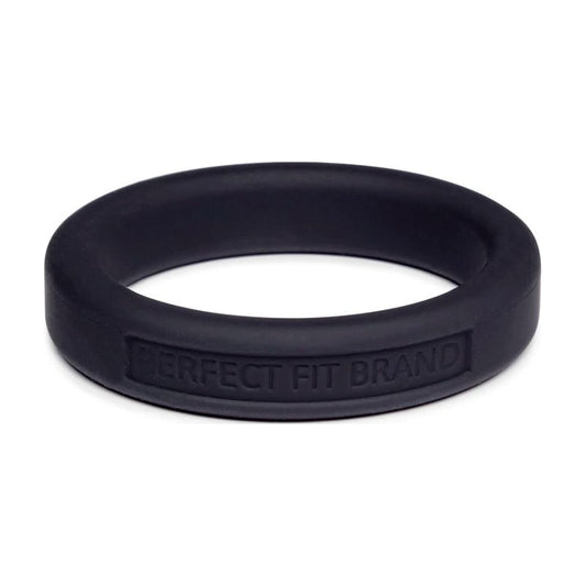 Classic Silicone Medium Stretch Penis Ring 44mm Black Black