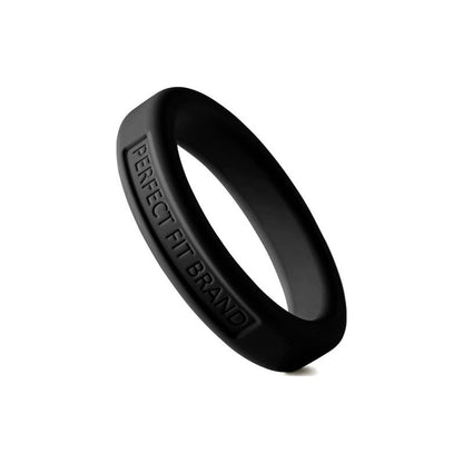 Classic Silicone Medium Stretch Penis Ring 44mm Black Black