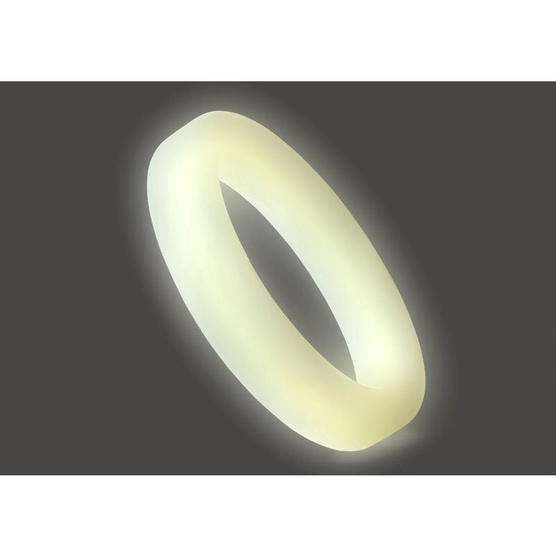 Classic Silicone Medium Stretch Penis Ring 44mm Glow In The Dark White