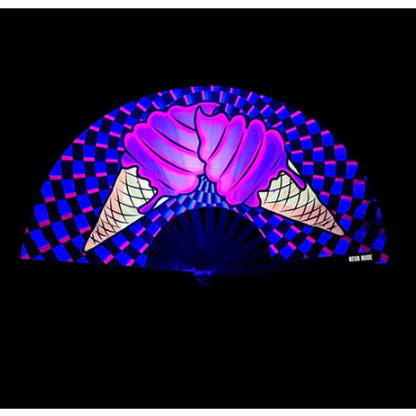 Ice Scream You Scream Blacklight Folding Fan Mixed