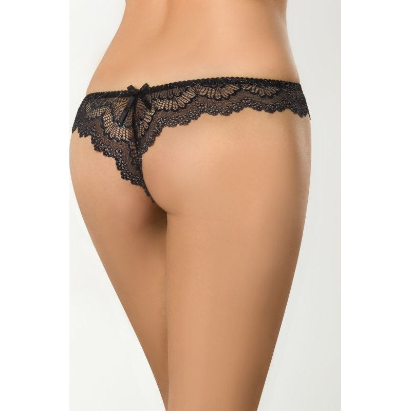 Brazilian Open Crotch Black Panty Medium by Axami Lingerie