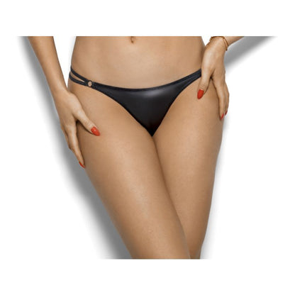 Stretch Wetlook G-String Black Small Black