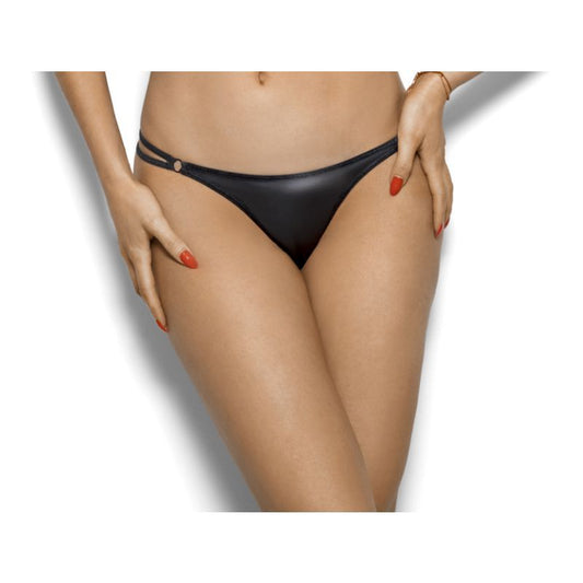 Stretch Wetlook G-String Black Medium Black