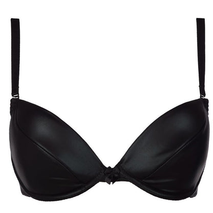 Stretch Wetlook Bra Black Large Black