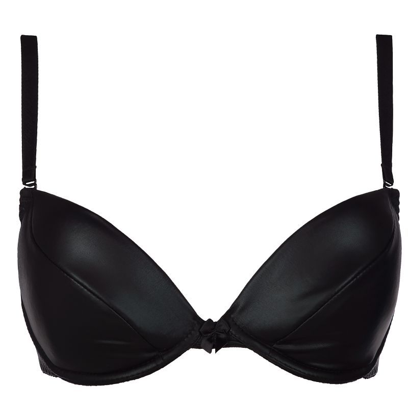 Stretch Wetlook Bra Black Large