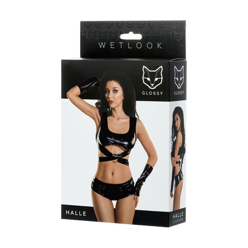 Glossy Wetlook 3 Pc Set Halle Medium Black