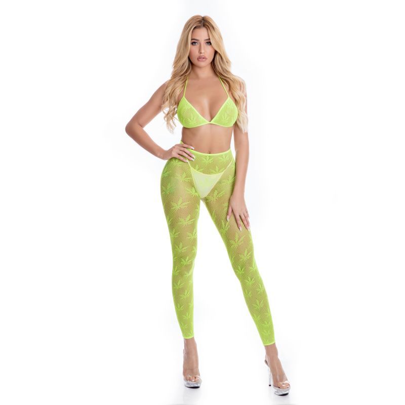 All About Leaf Bra Set Green One Size by Pink Lipstick