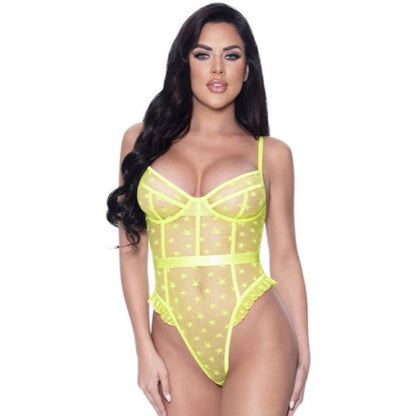 High Leg Star Teddy Medium/Large Lime