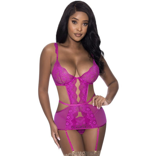 Cutout Dress and G-String Set Small/Medium Raspberry