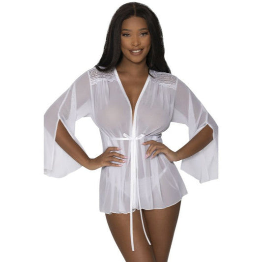 Flowing Short Robe Small/Medium White