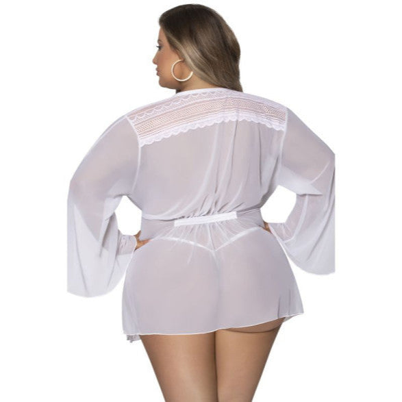 Flowing Short Robe Queen White
