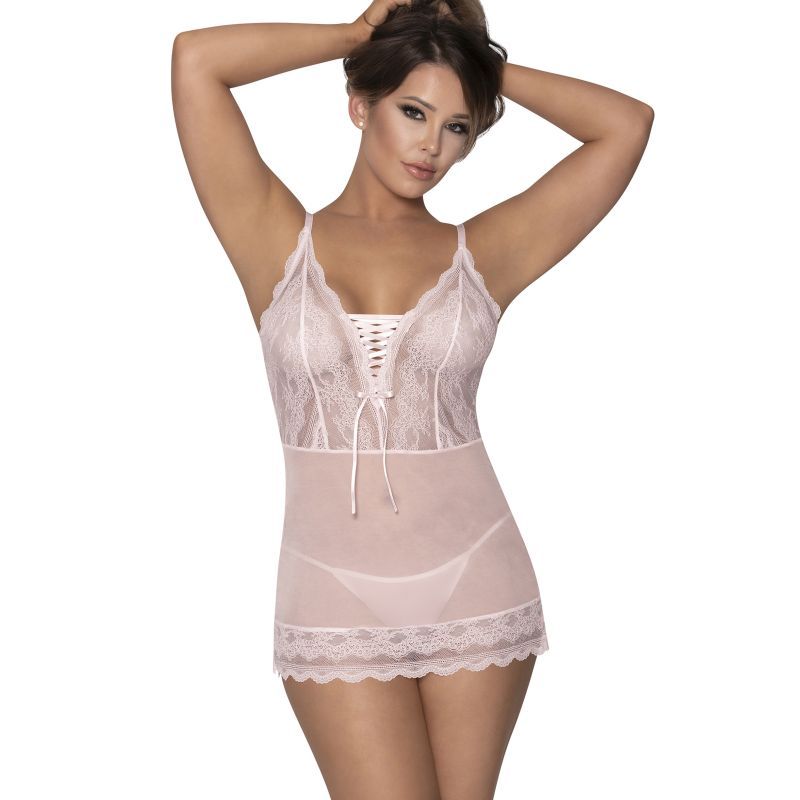 Lace Chemise and G-String Blush Small/Medium Blush