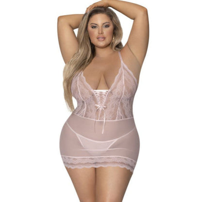 Lace Chemise and G-String Blush Queen