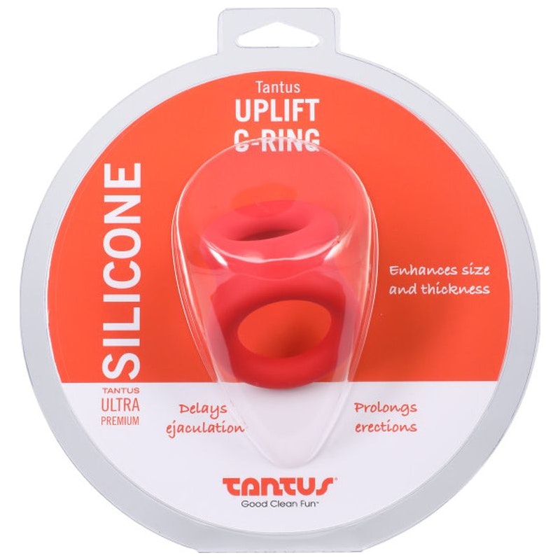Uplift Silicone Cock Ring Crimson Red