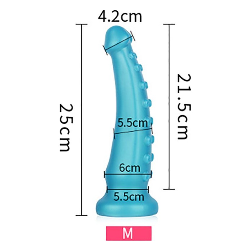 OctoCock Liquid Silicone Dildo Medium Medium Silver