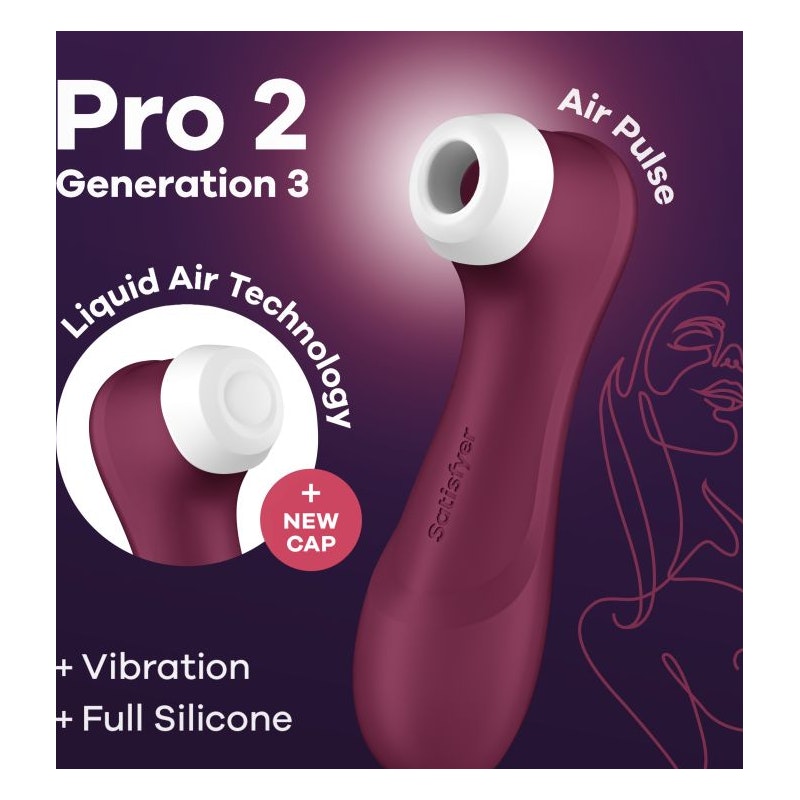 Satisfyer Pro 2 Gen 3 Clitoral Stimulator Wine Red