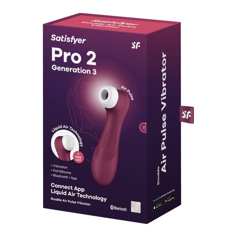 Satisfyer Pro 2 Gen 3 App Control Clitoral Stimulator Wine Red