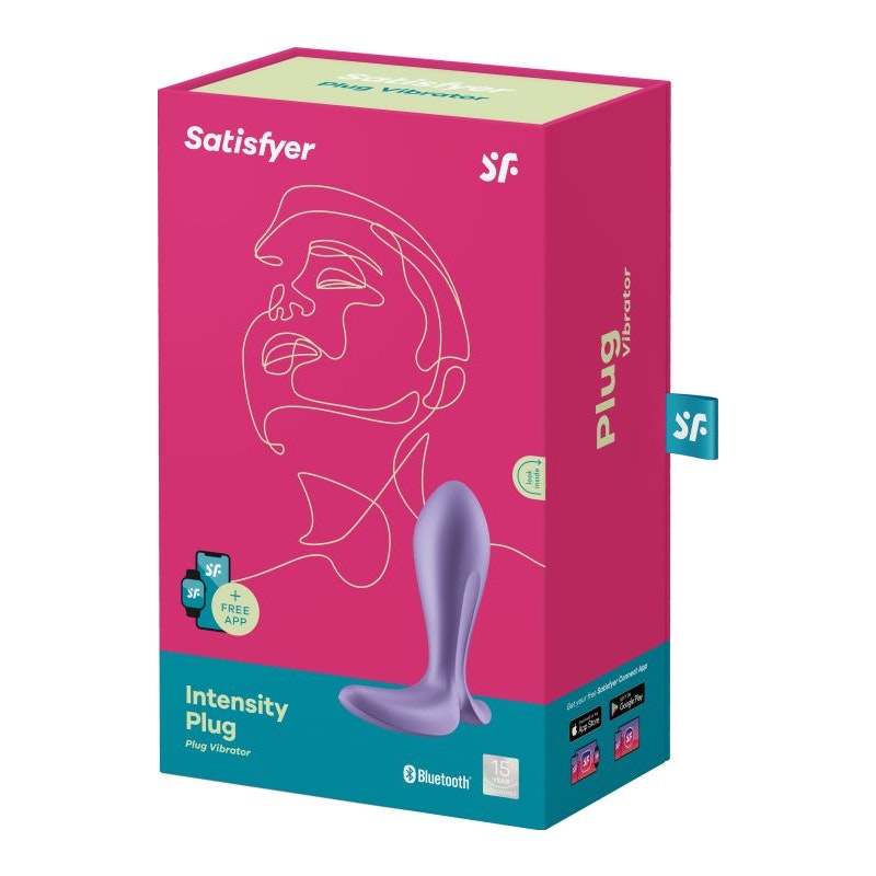 Satisfyer Intensity Vibrating Butt Plug Connect App Purple