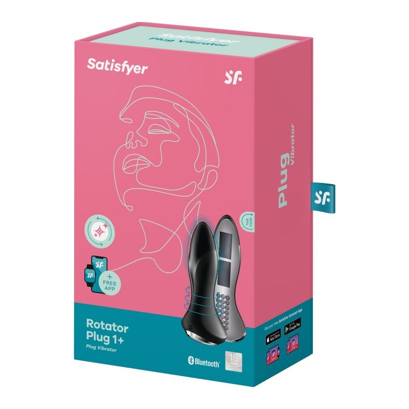 Satisfyer Rotator Butt Plug 1+ Vibrating App Connect Black