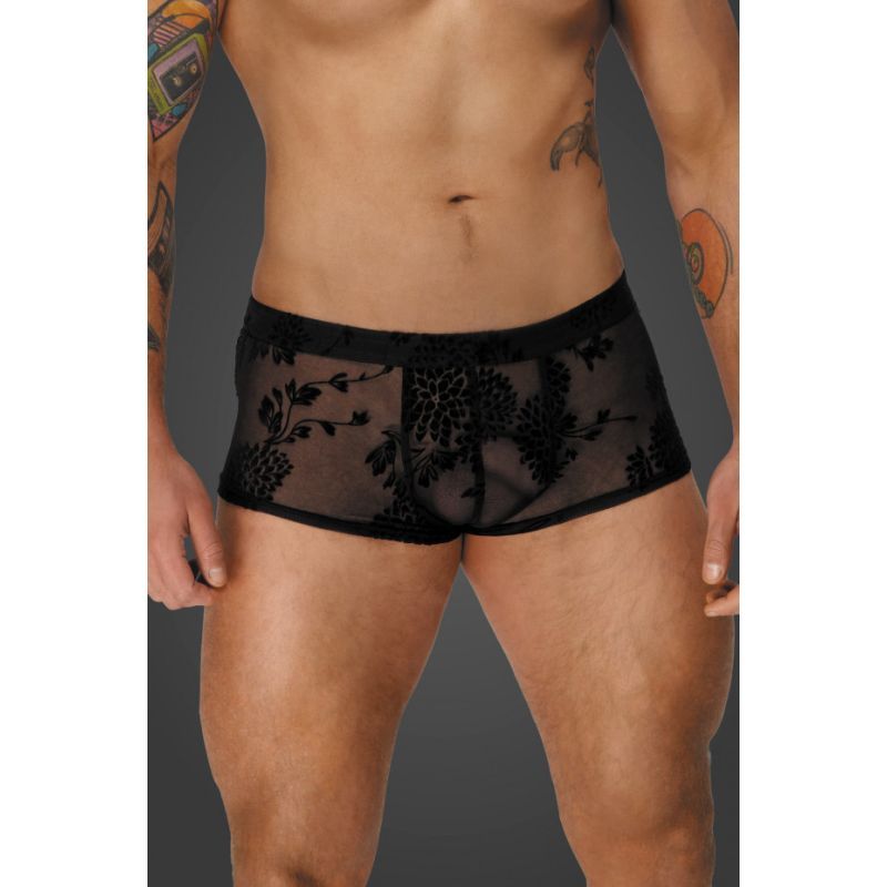 Flock Embroidery Short-Shorts Medium Black