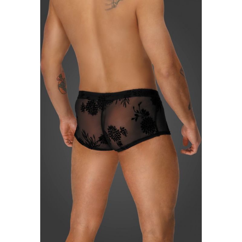 Flock Embroidery Short-Shorts Large Black