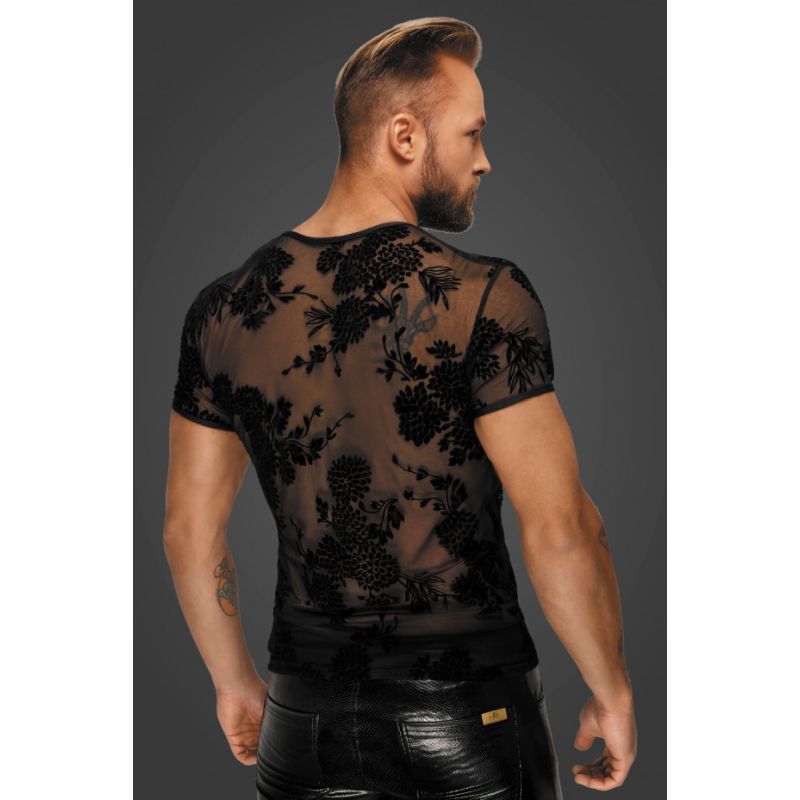 Flock Embroidery T-Shirt Extra Large Black