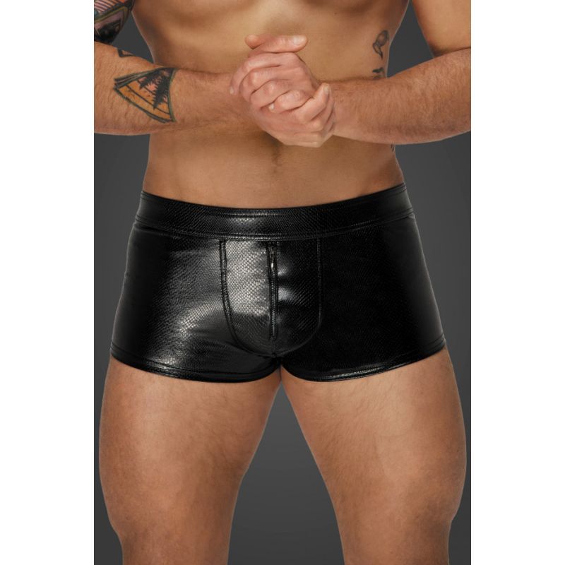 Snake Wetlook Short Shorts Medium Black