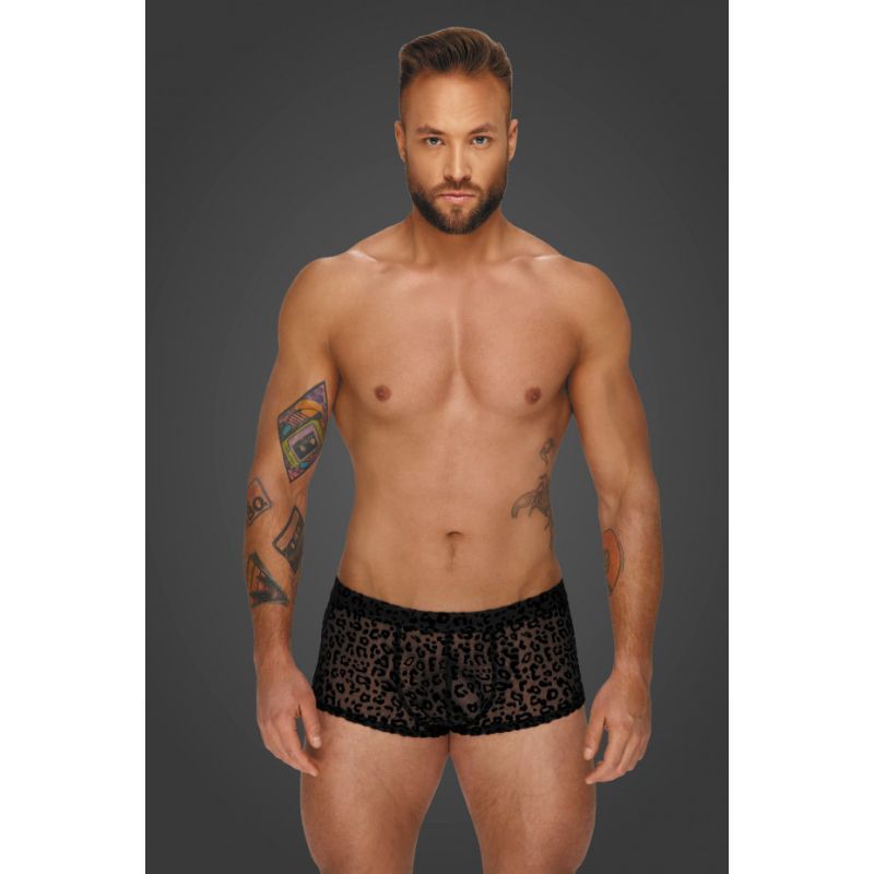 Leopard Flock Short Shorts Large Black