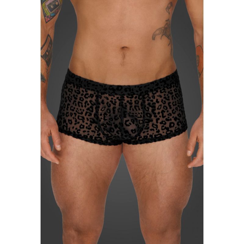 Leopard Flock Short Shorts Large Black