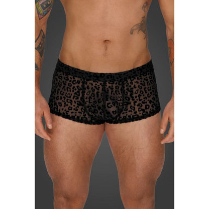 Leopard Flock Short Shorts Large Black