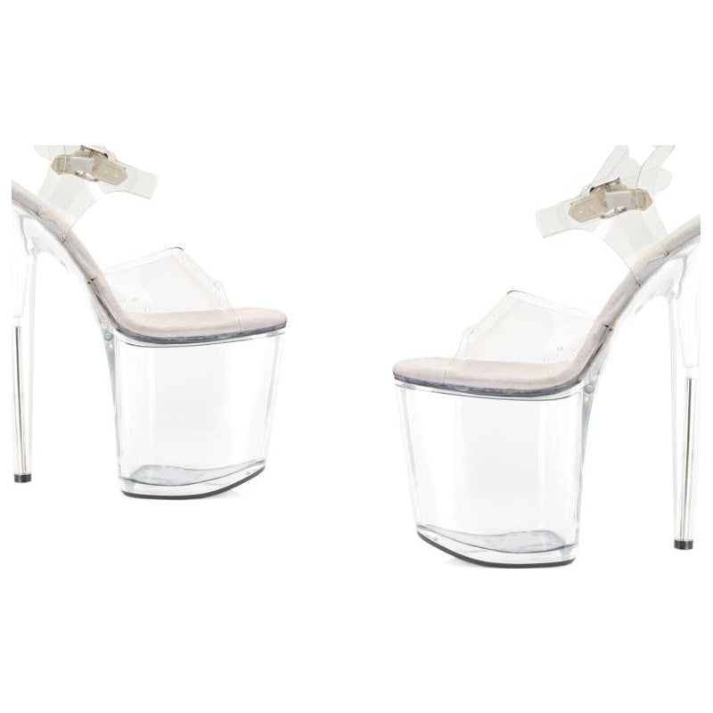 Clear Platform Sandal 8in 7 Clear