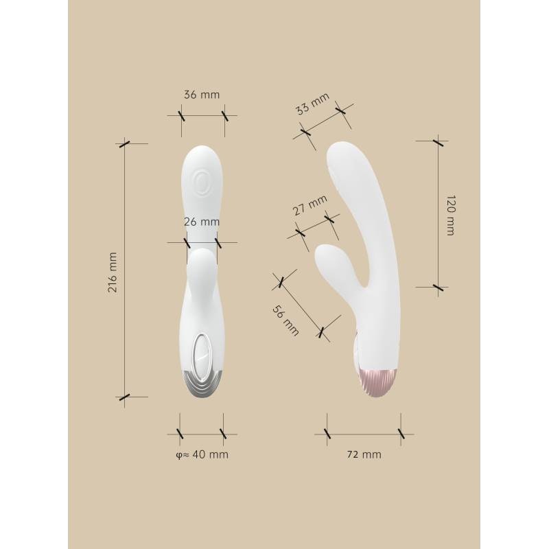 Pada Rabbit and G-Spot Pulsing Vibrator White White