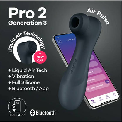 Satisfyer Pro 2 Gen 3 App Control Clitoral Stimulator Black Grey