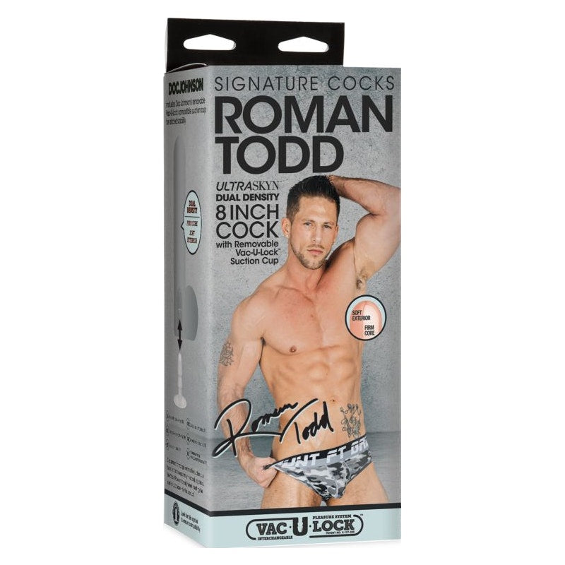 Roman Todd 8in Ultraskyn Cock w Removable Vac-U-Lock Suction Cup Vanilla Flesh