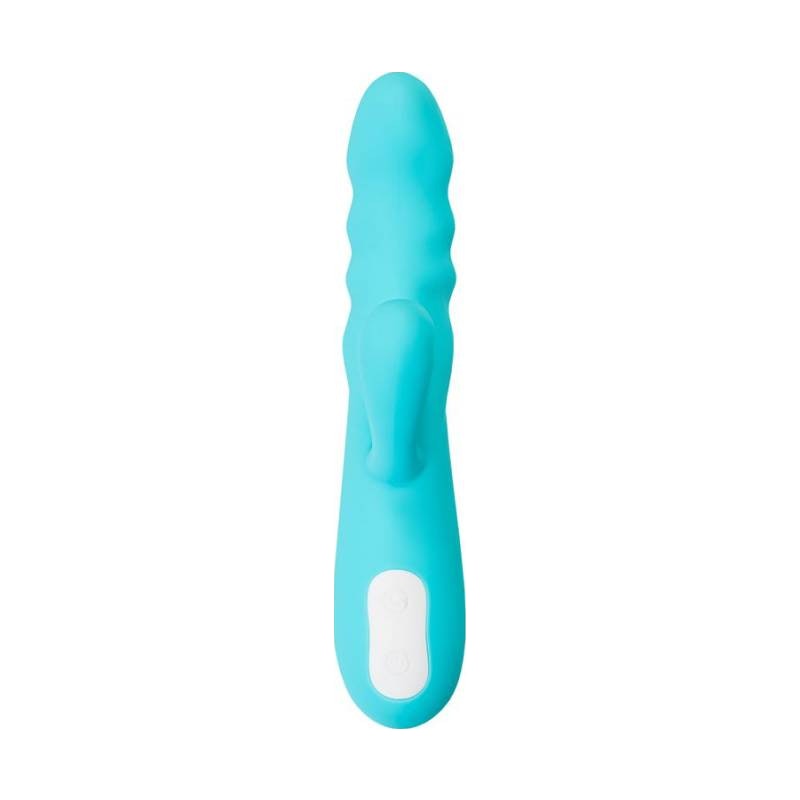 JOS Merry Swirl Rotating Shaft Rabbit Vibrator Blue Blue