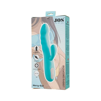 JOS Merry Swirl Rotating Shaft Rabbit Vibrator Blue Blue